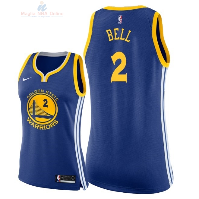 Acquista Maglia NBA Donna Golden State Warriors #2 Jordan Bell Blu Icon 2018