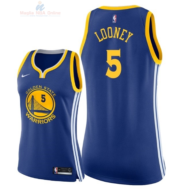 Acquista Maglia NBA Donna Golden State Warriors #5 Kevon Loone Blu Icon 2018