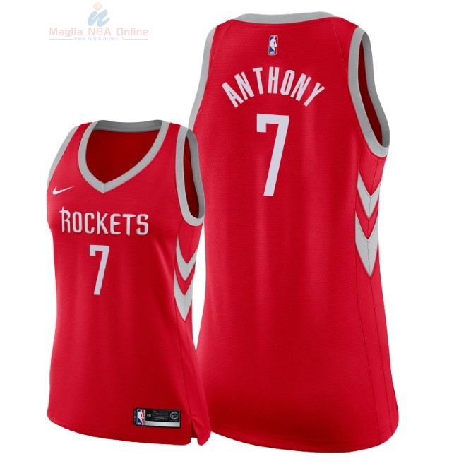 Acquista Maglia NBA Donna Houston Rockets #7 Carmelo Anthony Rosso Icon 2018