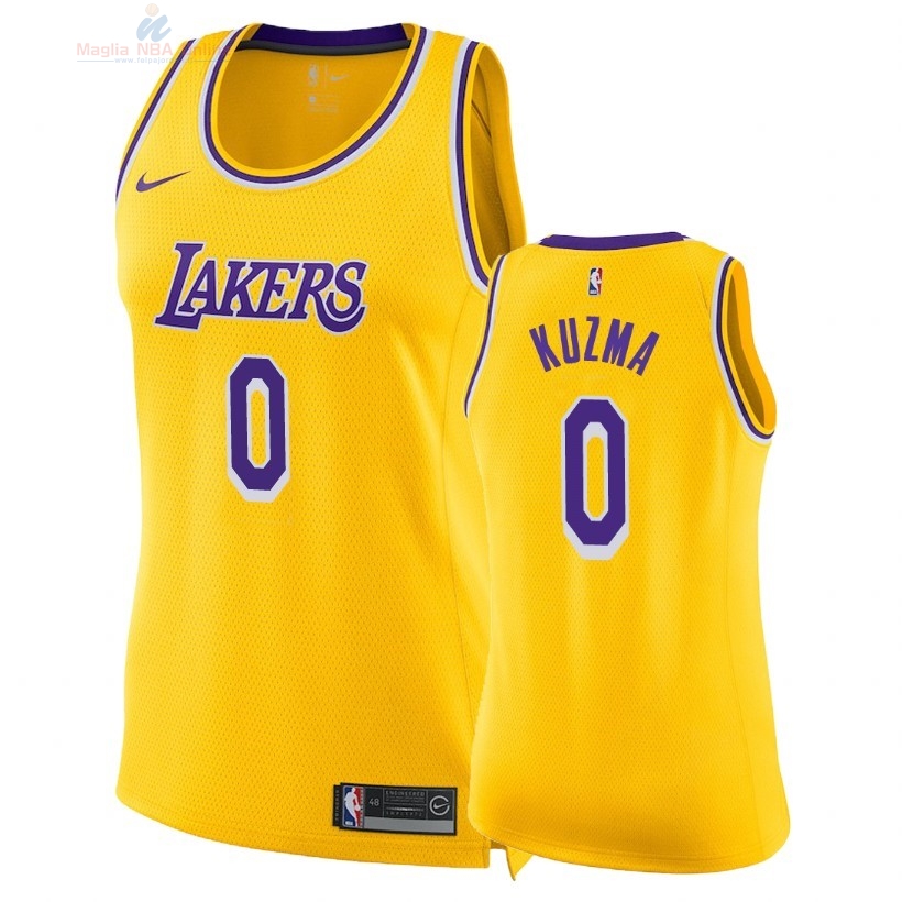 Acquista Maglia NBA Donna Los Angeles Lakers #0 Kyle Kuzma Giallo Icon 2018-19