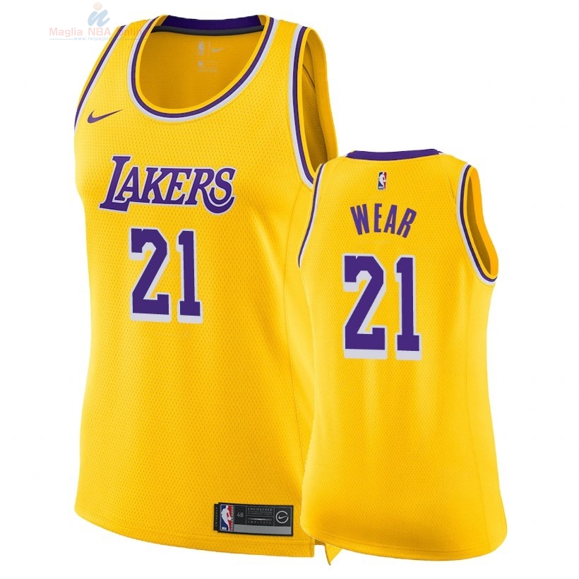 Acquista Maglia NBA Donna Los Angeles Lakers #21 Travis Wear Giallo Icon 2018-19