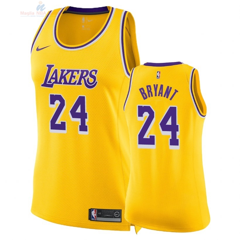 Acquista Maglia NBA Donna Los Angeles Lakers #24 Kobe Bryant Giallo Icon 2018-19