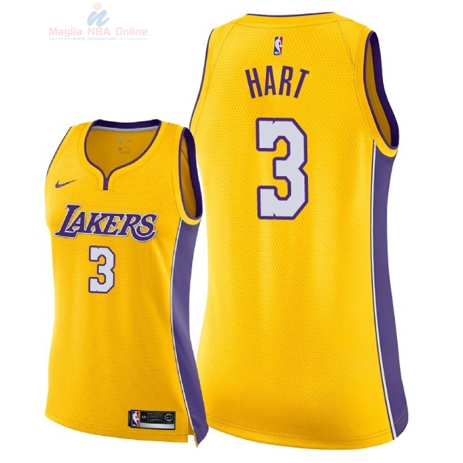 Acquista Maglia NBA Donna Los Angeles Lakers #3 Josh Hart Giallo Icon 2018