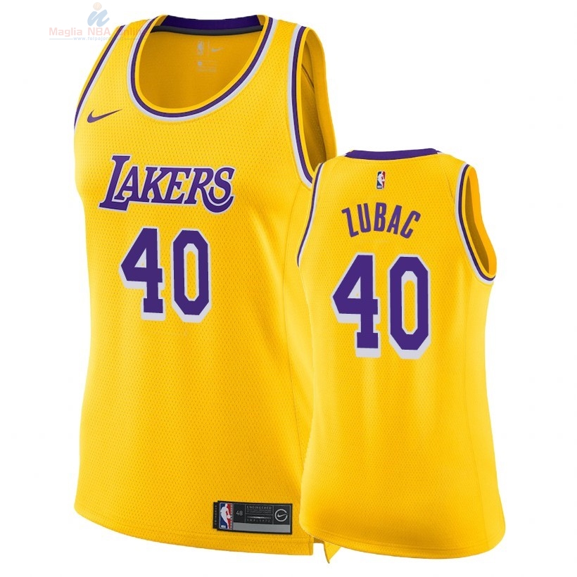 Acquista Maglia NBA Donna Los Angeles Lakers #40 Ivica Zubac Giallo Icon 2018-19