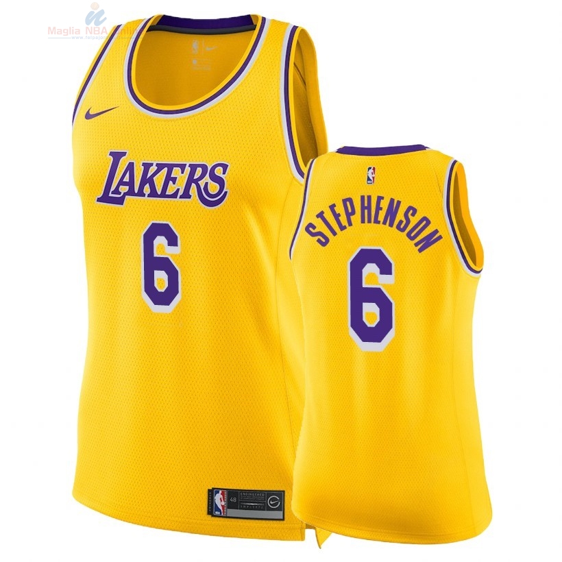 Acquista Maglia NBA Donna Los Angeles Lakers #6 Lance Stephenson Giallo Icon 2018-19