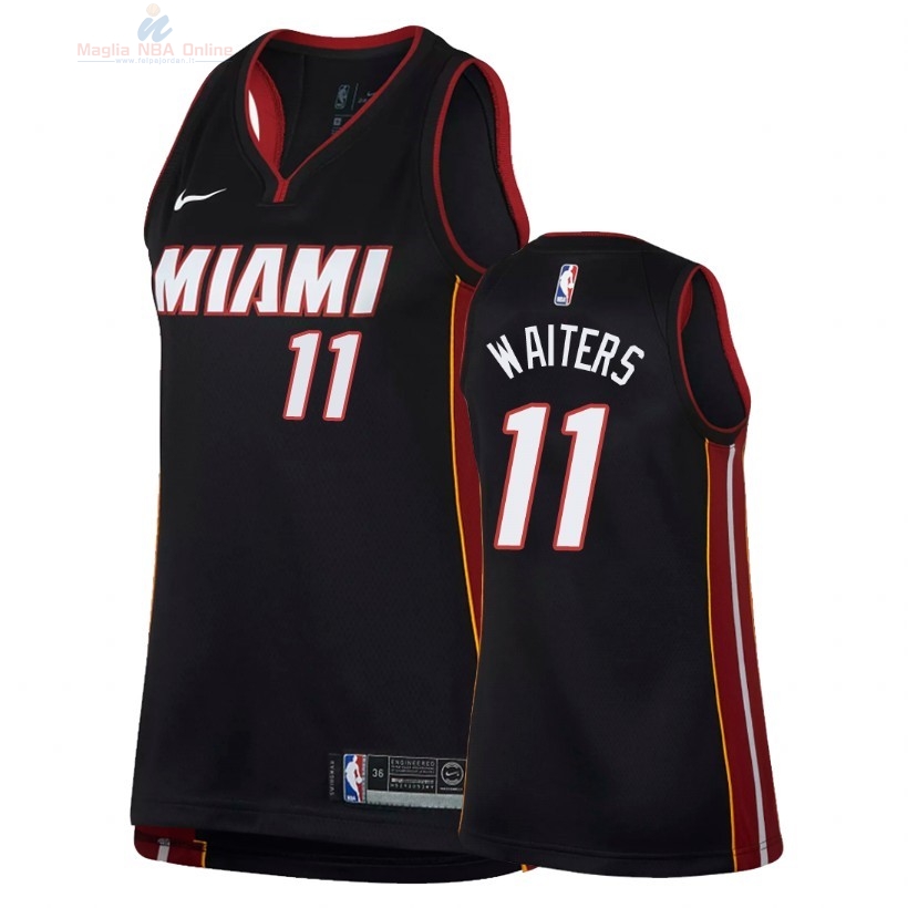 Acquista Maglia NBA Donna Miami Heat #11 Dion Waiters Nero Icon 2018