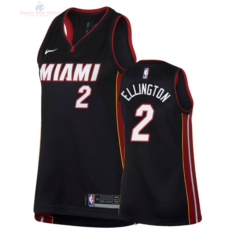 Acquista Maglia NBA Donna Miami Heat #2 Wayne Ellington Nero Icon 2018