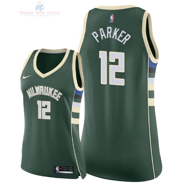 Acquista Maglia NBA Donna Milwaukee Bucks #12 Jabari Parker Verde Icon 2018