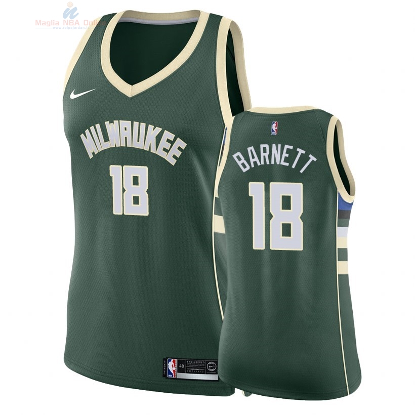 Acquista Maglia NBA Donna Milwaukee Bucks #18 Jordan Barnett Verde Icon 2018