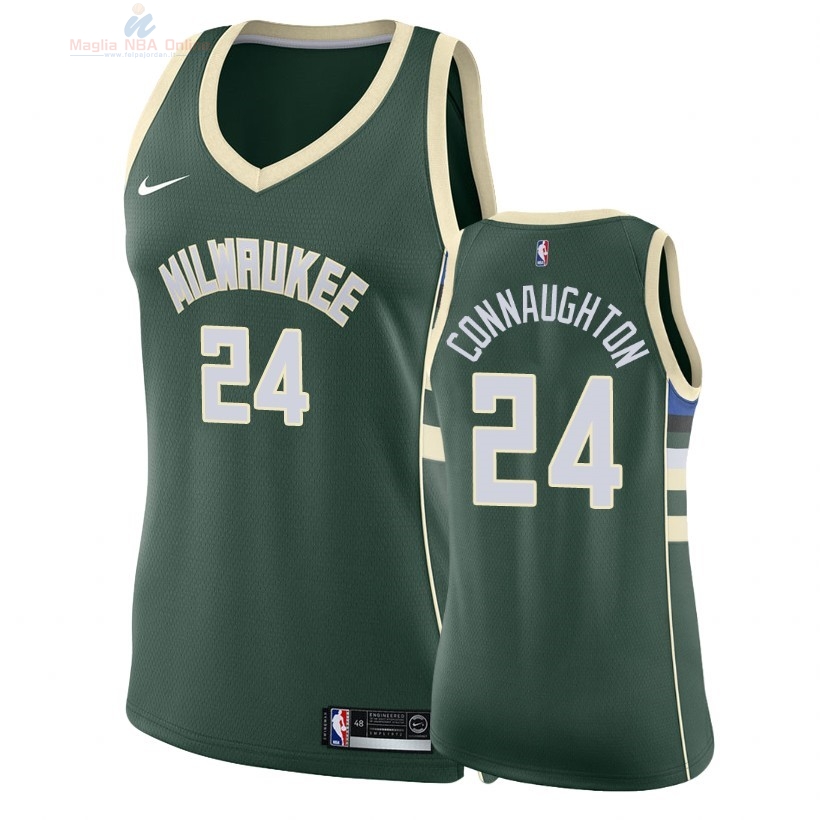 Acquista Maglia NBA Donna Milwaukee Bucks #24 Pat Connaughton Verde Icon 2018