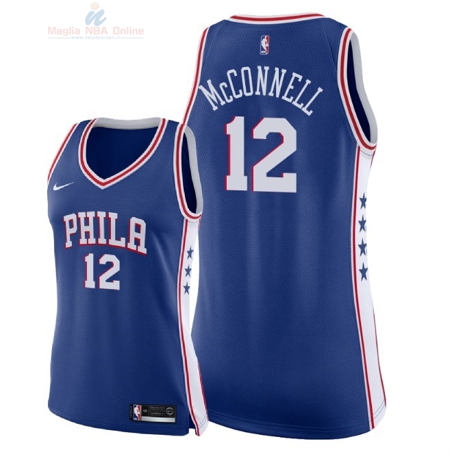 Acquista Maglia NBA Donna Philadelphia Sixers #12 T.J. McConnell Blu Icon 2018