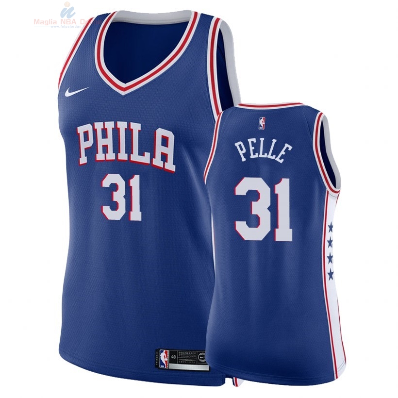Acquista Maglia NBA Donna Philadelphia Sixers #31 Norvel Pelle Blu Icon 2018