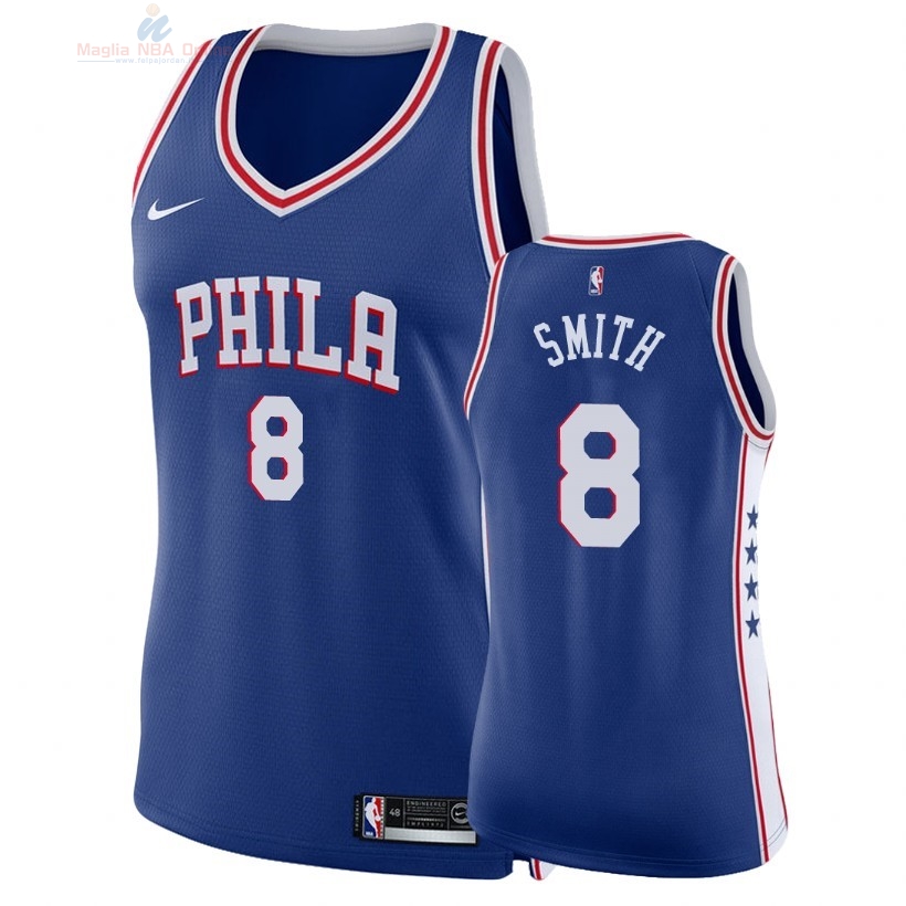 Acquista Maglia NBA Donna Philadelphia Sixers #8 Zhaire Smith Blu Icon 2018