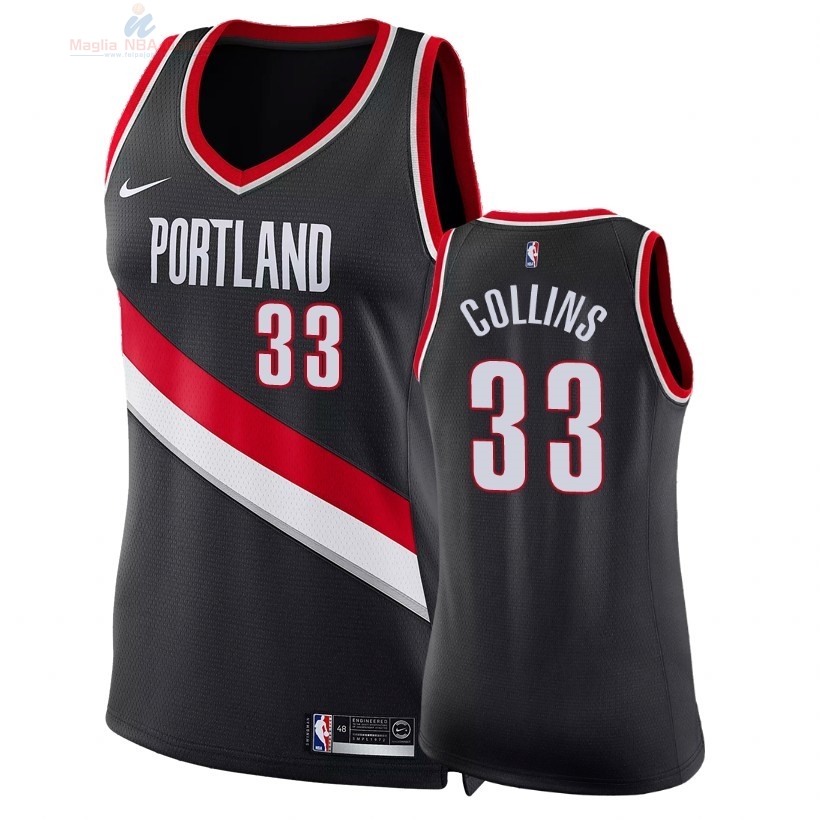 Acquista Maglia NBA Donna Portland Trail Blazers #33 Zach Collins Nero Icon 2018