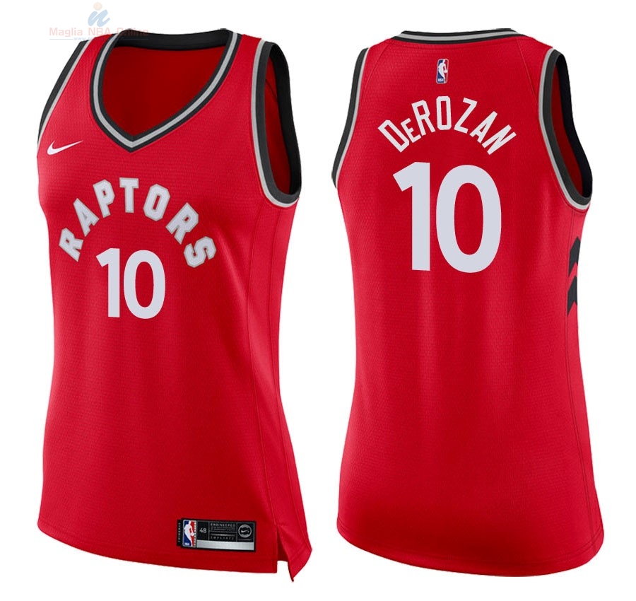 Acquista Maglia NBA Donna Toronto Raptors #10 DeMar DeRozan Rosso Icon 2018