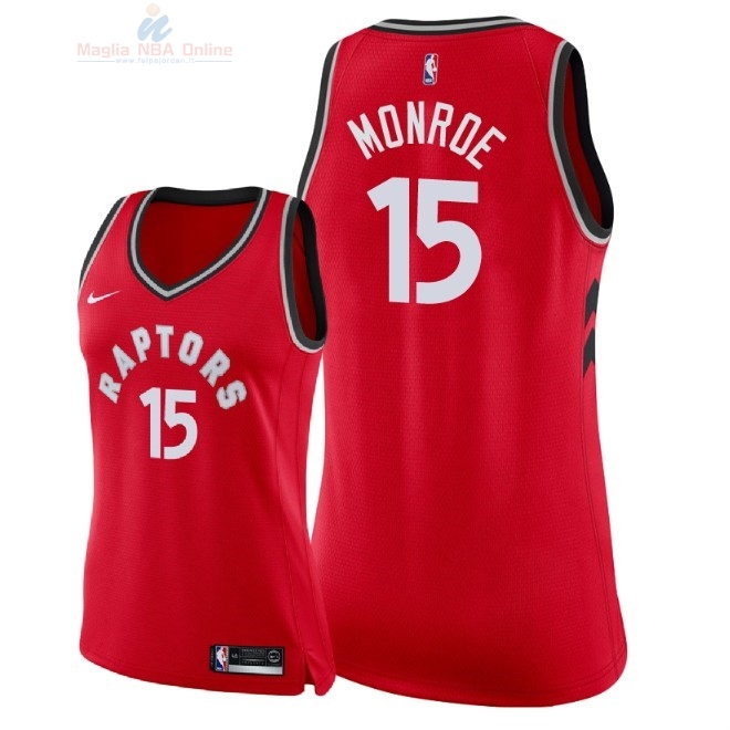 Acquista Maglia NBA Donna Toronto Raptors #15 Greg Monroe Rosso Icon 2018
