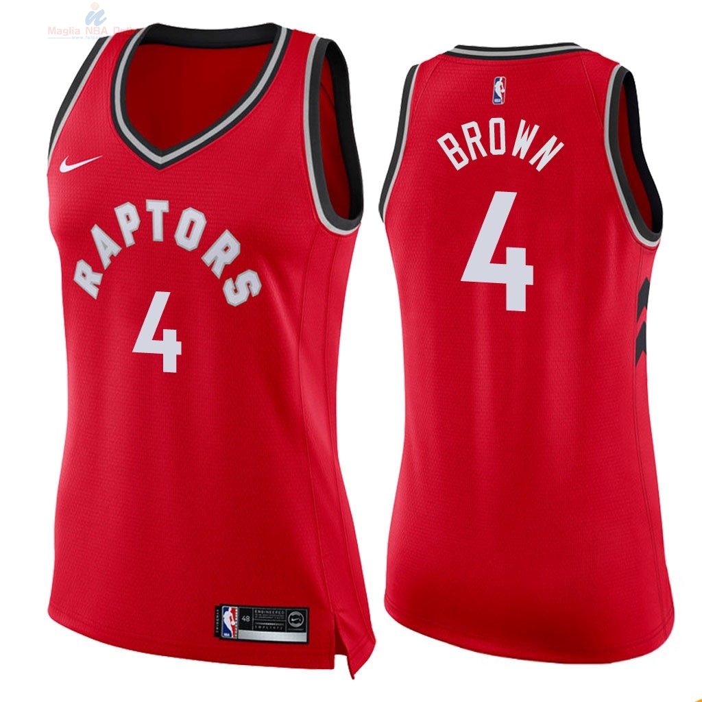 Acquista Maglia NBA Donna Toronto Raptors #4 Lorenzo Brown Rosso Icon 2018