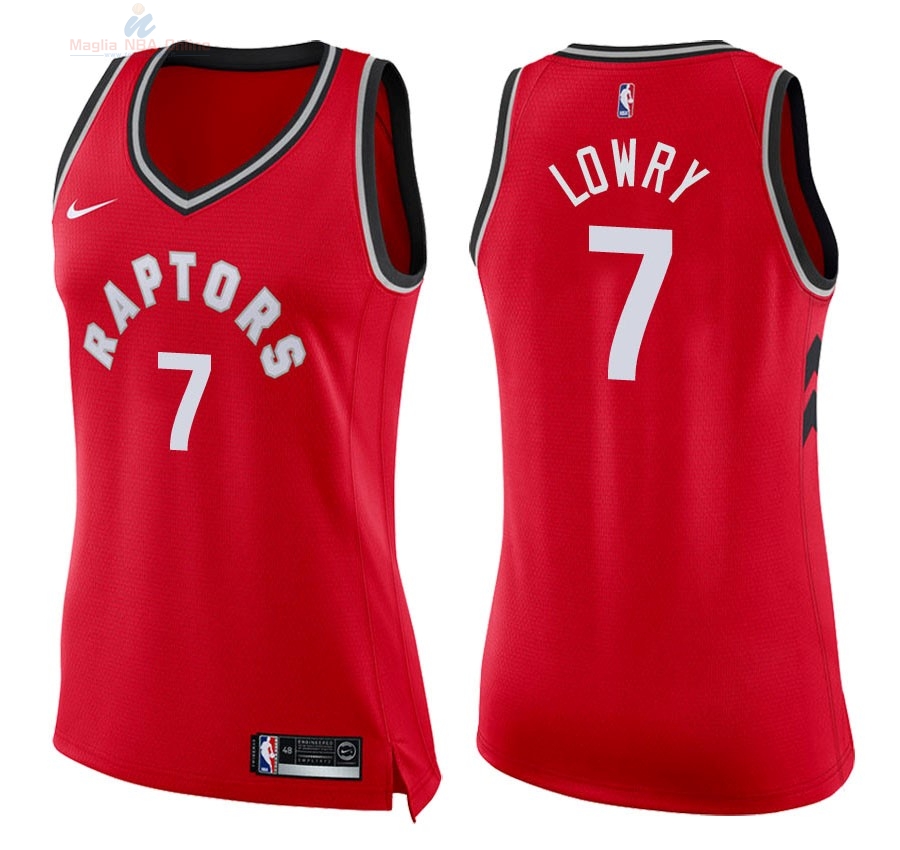 Acquista Maglia NBA Donna Toronto Raptors #7 Kyle Lowry Rosso Icon 2018