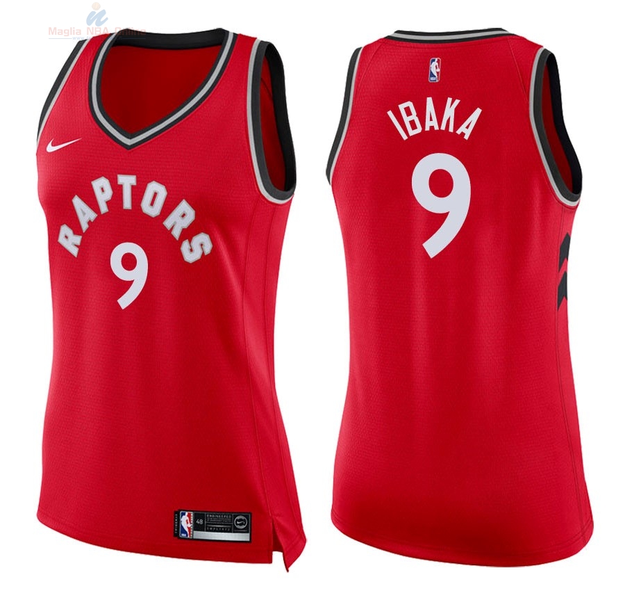 Acquista Maglia NBA Donna Toronto Raptors #9 Serge Ibaka Rosso Icon 2018