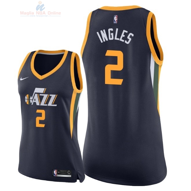 Acquista Maglia NBA Donna Utah Jazz #2 Joe Ingles Marino Icon 2018