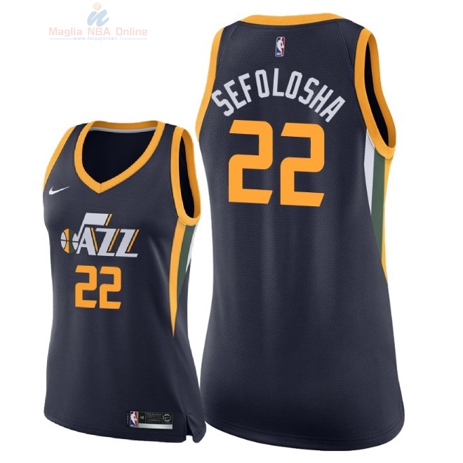 Acquista Maglia NBA Donna Utah Jazz #22 Thabo Sefolosha Marino Icon 2018