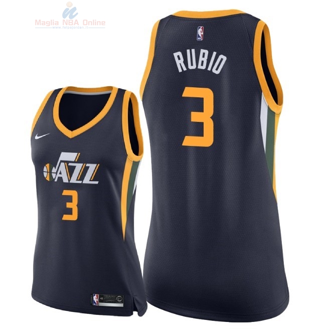 Acquista Maglia NBA Donna Utah Jazz #3 Ricky Rubio Marino Icon 2018