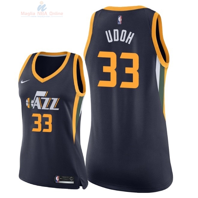 Acquista Maglia NBA Donna Utah Jazz #33 Ekpe Udoh Marino Icon 2018