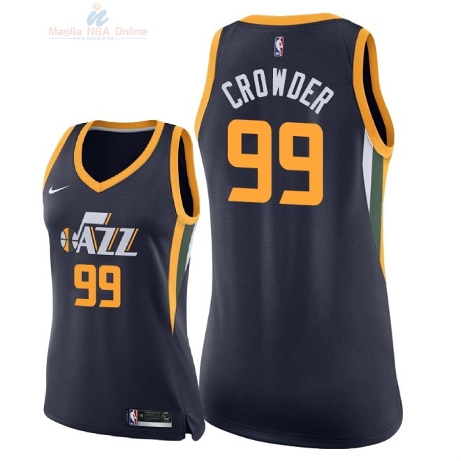 Acquista Maglia NBA Donna Utah Jazz #99 Jae Crowder Marino Icon 2018