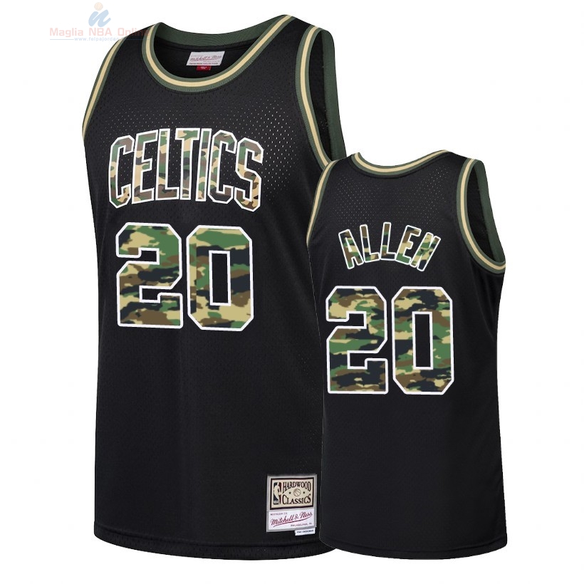 Acquista Maglia NBA Dritto Fire Camo Boston Celtics #20 Ray Allen Nero 2018