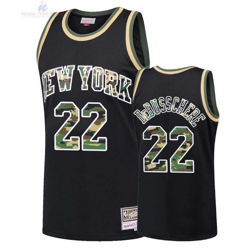 Acquista Maglia NBA Dritto Fire Camo New York Knicks #22 Dave DeBusschere Nero 2018