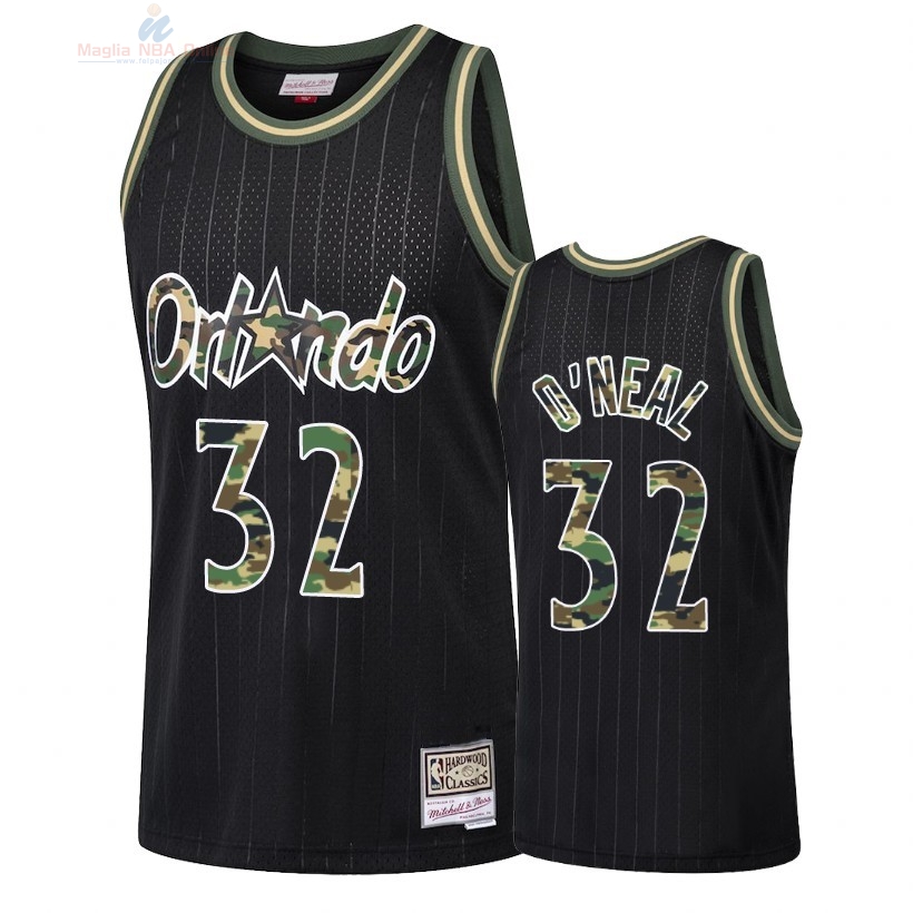 Acquista Maglia NBA Dritto Fire Camo Orlando Magic #32 Shaquille O'Neal Nero 2018