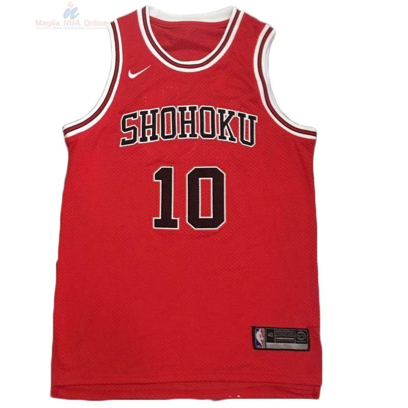 Acquista Maglia NBA Film Basket Slam Dunk Shohoku #10 Sakuragi Hanamichi Rosso