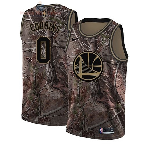 Acquista Maglia NBA Golden State Warriors #0 DeMarcus Cousins Camo Swingman Collezione Realtree 2018