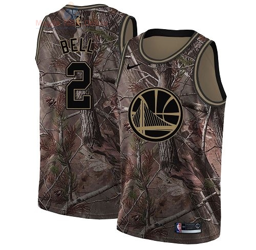 Acquista Maglia NBA Golden State Warriors #2 Jordan Bell Camo Swingman Collezione Realtree 2018