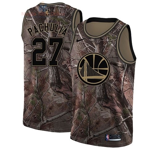 Acquista Maglia NBA Golden State Warriors #27 Zaza Pachulia Camo Swingman Collezione Realtree 2018