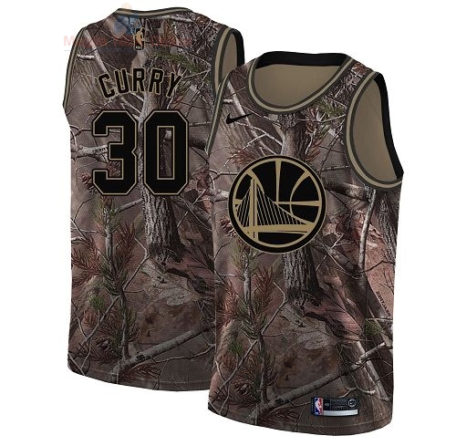 Acquista Maglia NBA Golden State Warriors #30 Stephen Curry Camo Swingman Collezione Realtree 2018