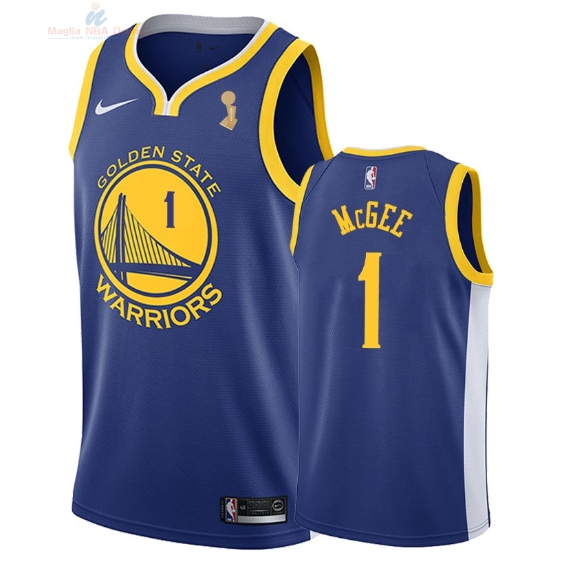 Acquista Maglia NBA Golden State Warriors 2018 Campionato Finali #1 JaVale McGee Blu