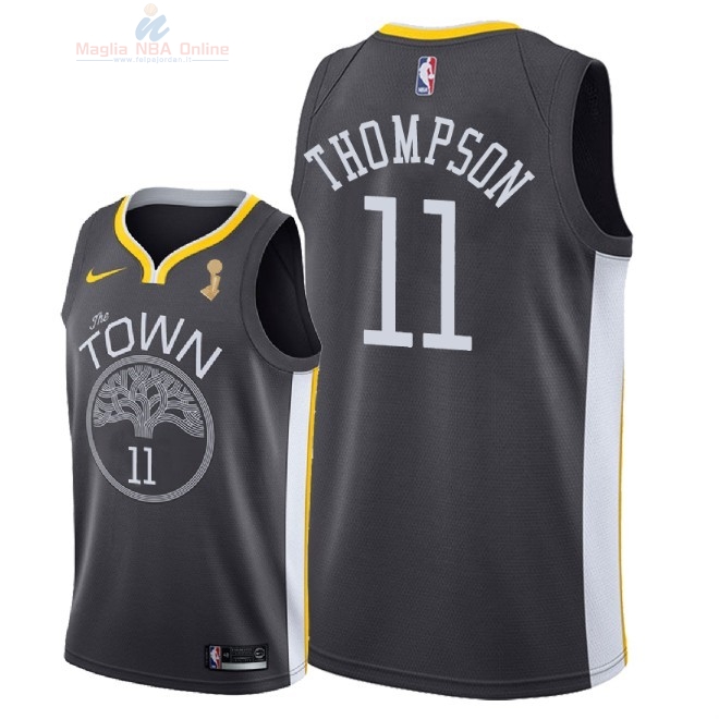 Acquista Maglia NBA Golden State Warriors 2018 Campionato Finali #11 Klay Thompson Nero