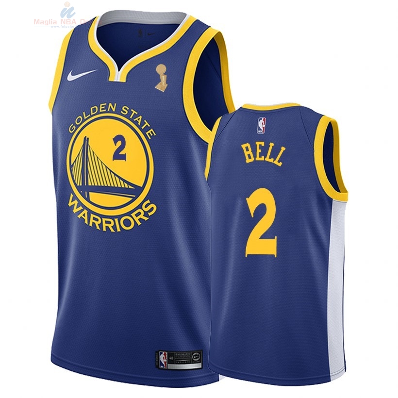 Acquista Maglia NBA Golden State Warriors 2018 Campionato Finali #2 Jordan Bell Blu