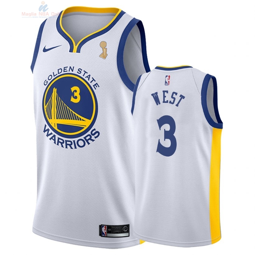 Acquista Maglia NBA Golden State Warriors 2018 Campionato Finali #3 David West Bianco