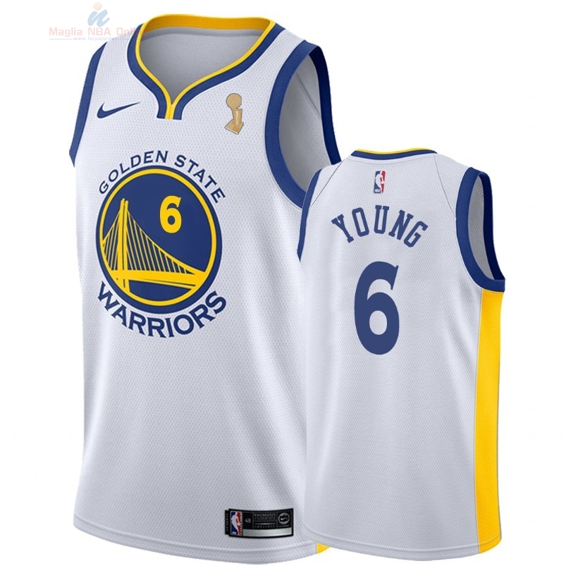 Acquista Maglia NBA Golden State Warriors 2018 Campionato Finali #6 Nick Young Bianco