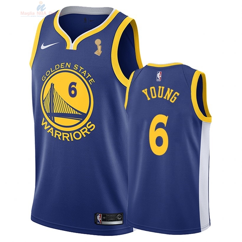 Acquista Maglia NBA Golden State Warriors 2018 Campionato Finali #6 Nick Young Blu