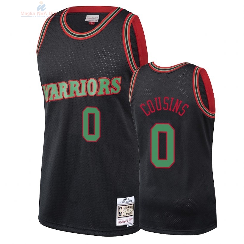 Acquista Maglia NBA Golden State Warriors 2018 Natale #0 DeMarcus Cousins Nero