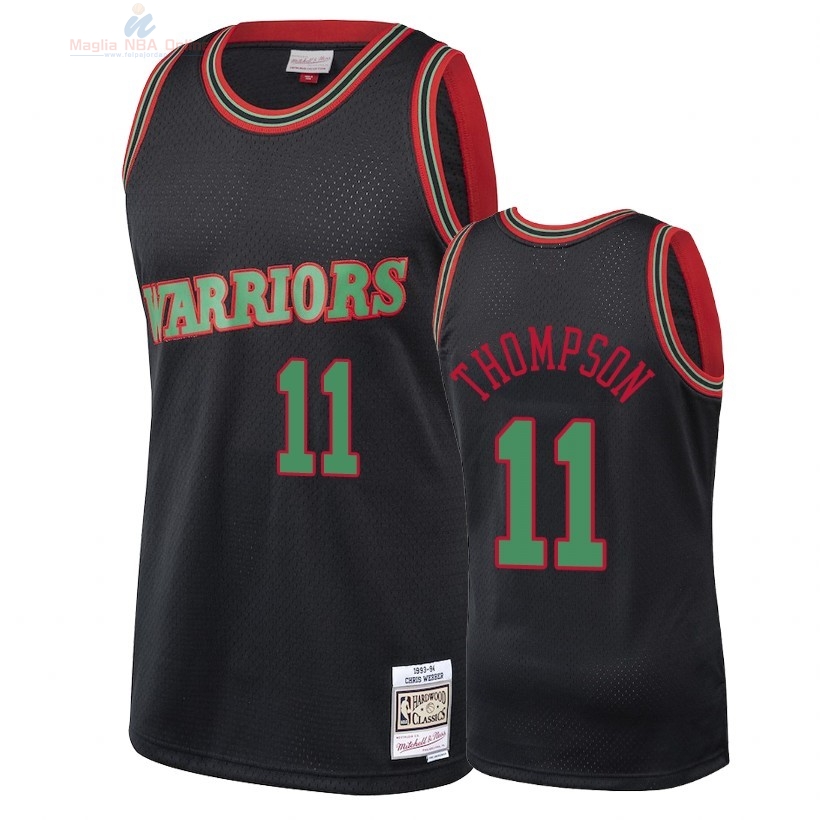 Acquista Maglia NBA Golden State Warriors 2018 Natale #11 Klay Thompson Nero