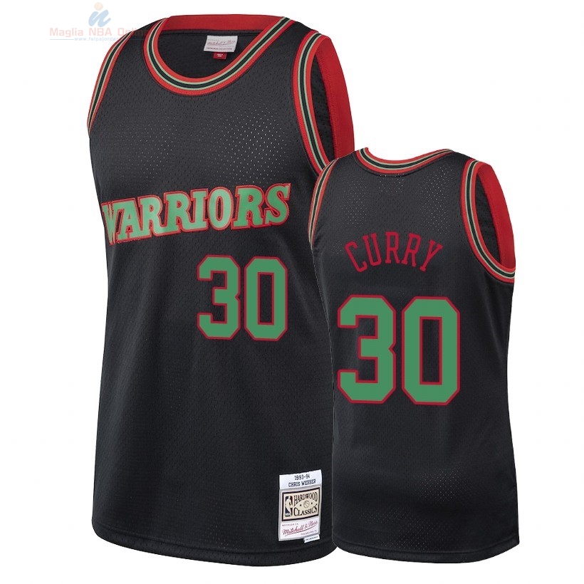 Acquista Maglia NBA Golden State Warriors 2018 Natale #30 Stephen Curry Nero