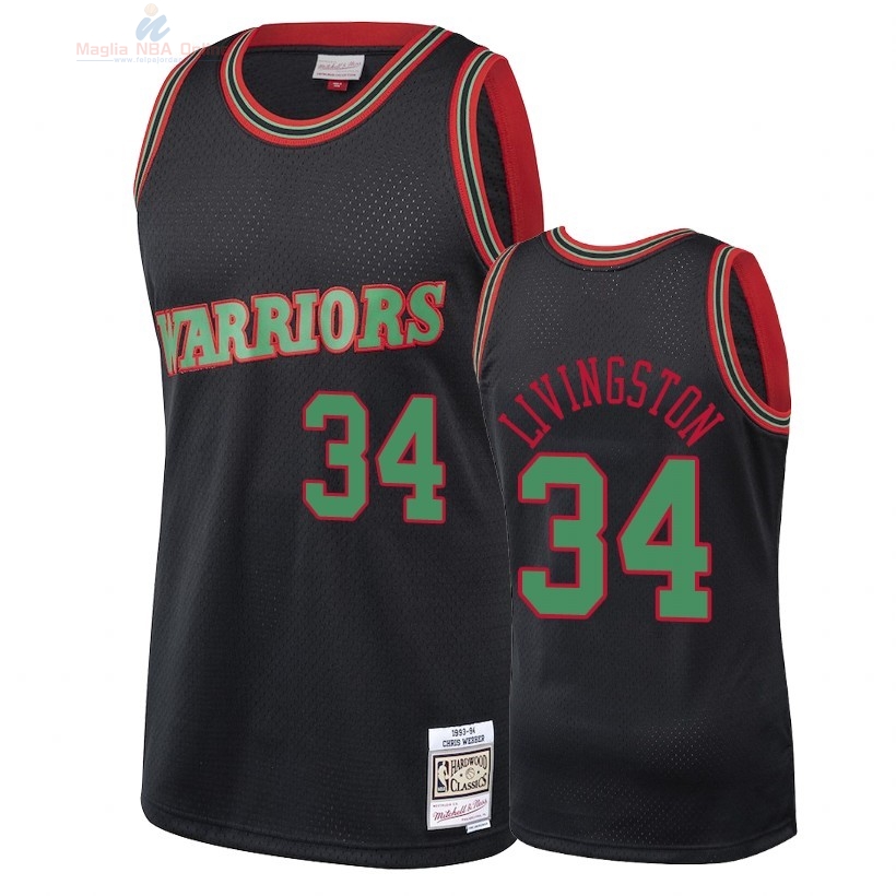 Acquista Maglia NBA Golden State Warriors 2018 Natale #34 Shaun Livingston Nero