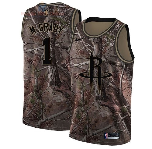 Acquista Maglia NBA Houston Rockets #1 Tracy McGrady Camo Swingman Collezione Realtree 2018