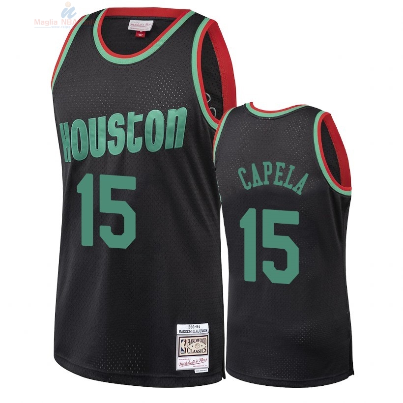 Acquista Maglia NBA Houston Rockets 2018 Natale #15 Clint Capela Nero