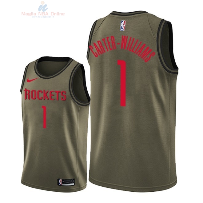 Acquista Maglia NBA Houston Rockets Servizio Di Saluto #1 Michael Carter Williams Nike Camo Militare 2018