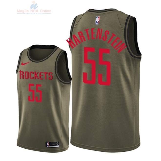 Acquista Maglia NBA Houston Rockets Servizio Di Saluto #55 Isaiah Hartenstein Nike Camo Militare 2018